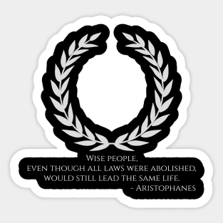 Aristophanes On Laws & Wise People - Ancient Greek Comedy Sticker